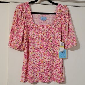 NWT CeCe Spring Breakers New Ivory Square Neck Blouse